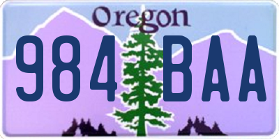 OR license plate 984BAA