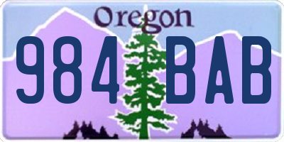 OR license plate 984BAB