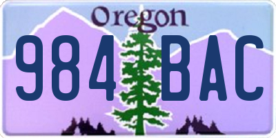 OR license plate 984BAC