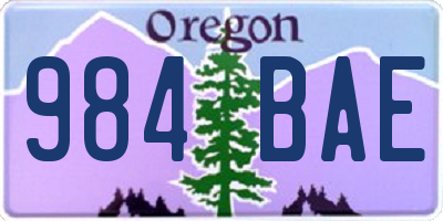 OR license plate 984BAE