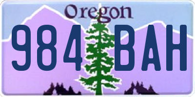 OR license plate 984BAH