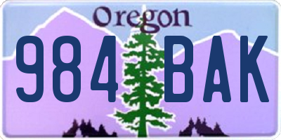 OR license plate 984BAK