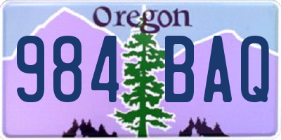 OR license plate 984BAQ