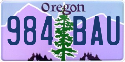 OR license plate 984BAU