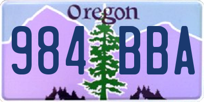 OR license plate 984BBA