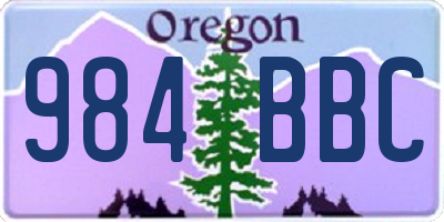 OR license plate 984BBC