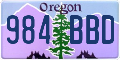 OR license plate 984BBD