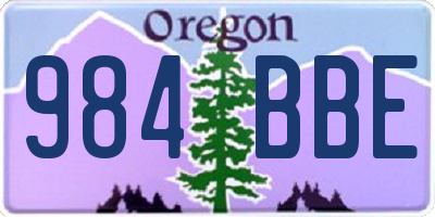 OR license plate 984BBE