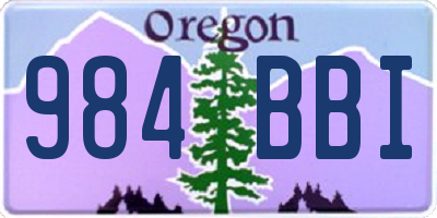 OR license plate 984BBI