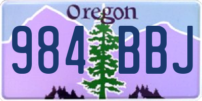 OR license plate 984BBJ