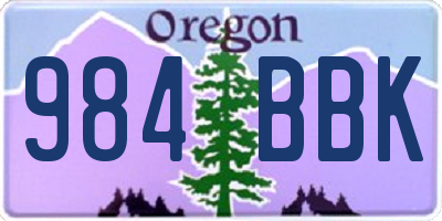 OR license plate 984BBK