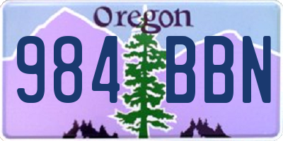 OR license plate 984BBN