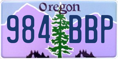 OR license plate 984BBP