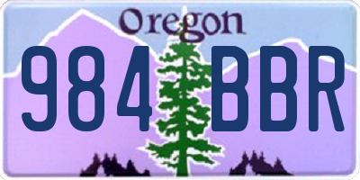 OR license plate 984BBR