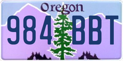 OR license plate 984BBT