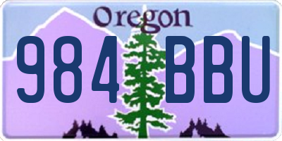 OR license plate 984BBU