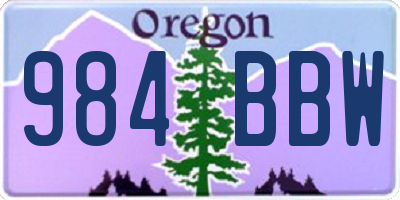 OR license plate 984BBW