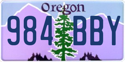 OR license plate 984BBY