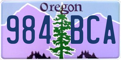 OR license plate 984BCA