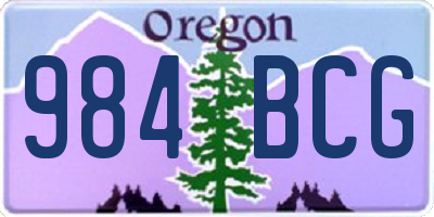 OR license plate 984BCG