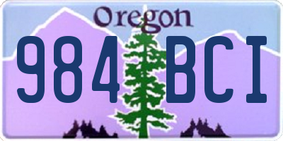 OR license plate 984BCI