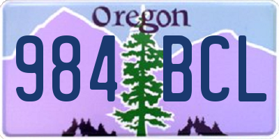 OR license plate 984BCL