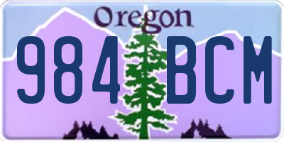 OR license plate 984BCM