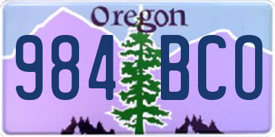 OR license plate 984BCO