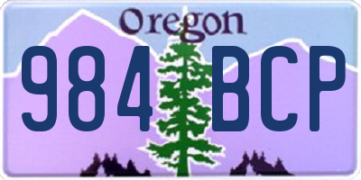 OR license plate 984BCP