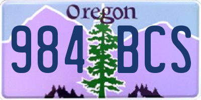 OR license plate 984BCS