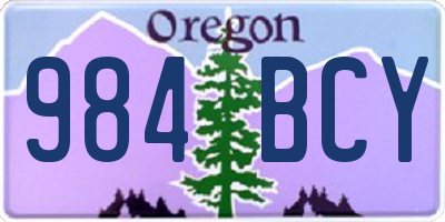 OR license plate 984BCY