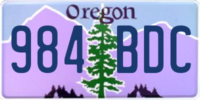 OR license plate 984BDC