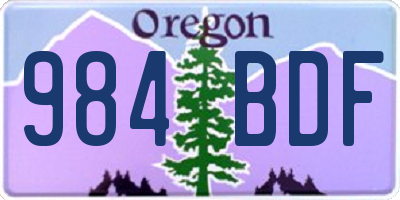 OR license plate 984BDF