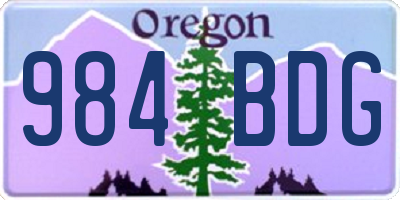 OR license plate 984BDG