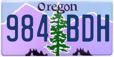 OR license plate 984BDH