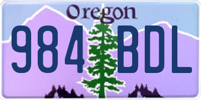 OR license plate 984BDL