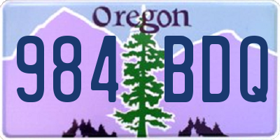 OR license plate 984BDQ