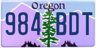 OR license plate 984BDT
