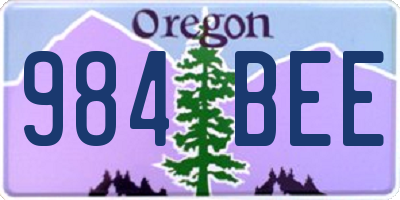 OR license plate 984BEE