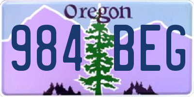 OR license plate 984BEG