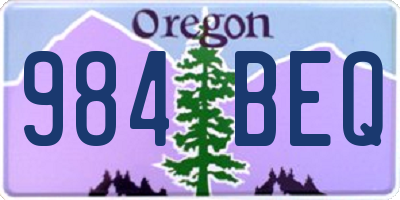 OR license plate 984BEQ