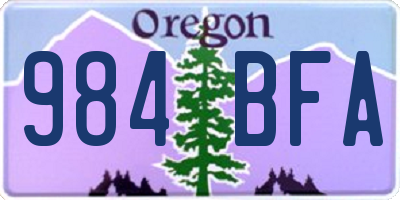 OR license plate 984BFA
