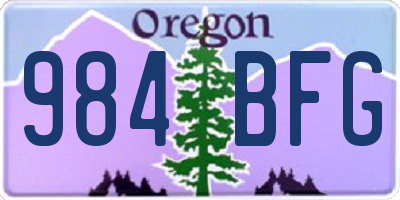 OR license plate 984BFG