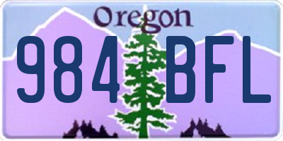 OR license plate 984BFL