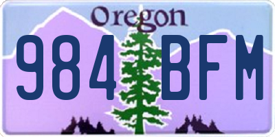 OR license plate 984BFM