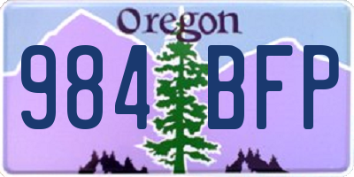 OR license plate 984BFP