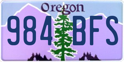 OR license plate 984BFS