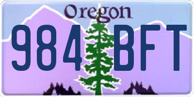 OR license plate 984BFT
