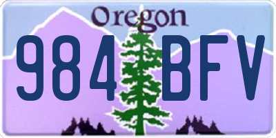 OR license plate 984BFV
