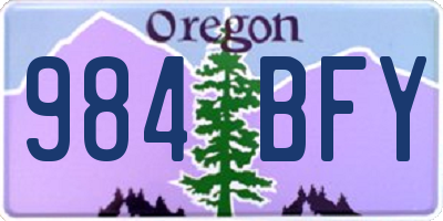 OR license plate 984BFY